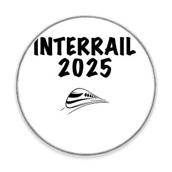 Interrail 25 - Runder Kühlschrankmagnet - Weiß - Vorne