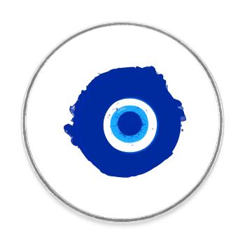 Eye,Blue Eye,Evil Eye,Nazar,Fatima - Round  fridge magnet - white - Front
