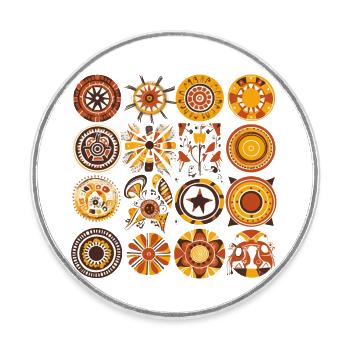 African folklore - Round  fridge magnet - white - Front