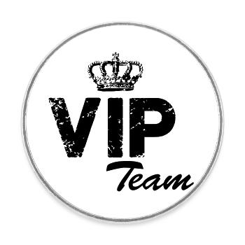 vip team - Runder Kühlschrankmagnet - Weiß - Vorne