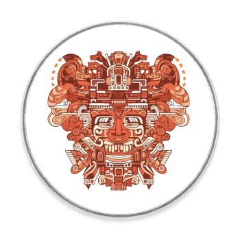 Motif Inca - Round  fridge magnet - white - Front