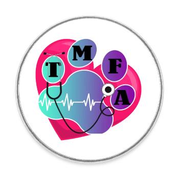 TMFA Tierheiler Tierarztpraxis Tiermedizin - Runder Kühlschrankmagnet - Weiß - Vorne