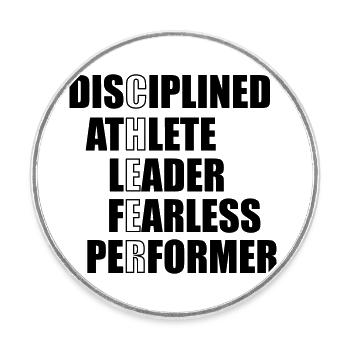 Discipline athlete leader fearless performer - Runder Kühlschrankmagnet - Weiß - Vorne