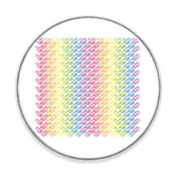 Pride Herzen Regenbogenfahne Regenbogen - Runder Kühlschrankmagnet - Weiß - Vorne