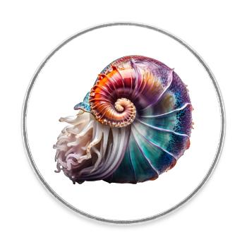 Le Nautilus est aussi appelé un bateau perlé - Magnet rond - blanc - Devant