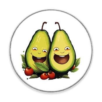 Avocado Couple - Round  fridge magnet - white - Front