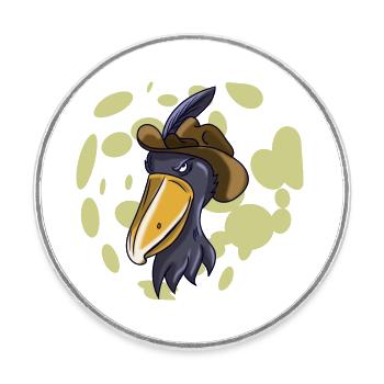 Shoebill Bird Ornithologist Forest I Gift - Round  fridge magnet - white - Front