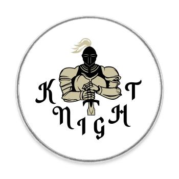 knight 01 - Runder Kühlschrankmagnet - Weiß - Vorne