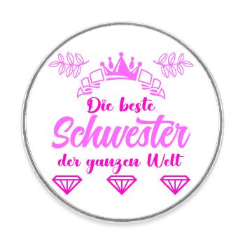 beste schwester - Runder Kühlschrankmagnet - Weiß - Vorne