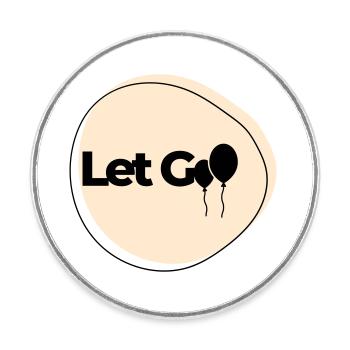 Let Go - Round  fridge magnet - white - Front