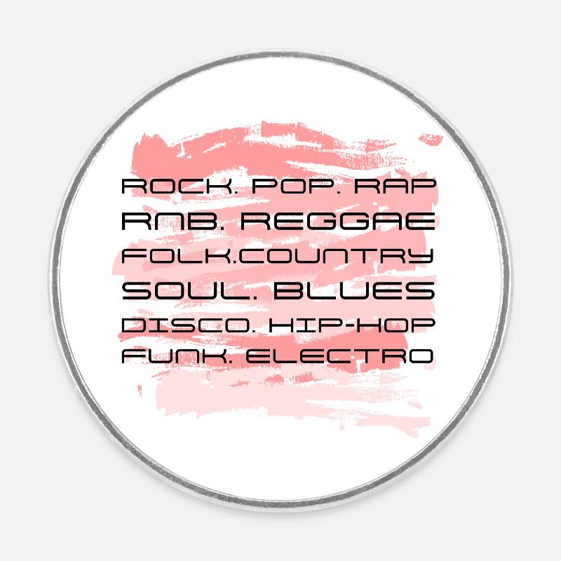 Design de style abstrait. Styles de musique. - Magnet rond - blanc