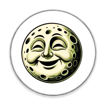 Mond lacht - Runder Kühlschrankmagnet - Weiß - Vorne
