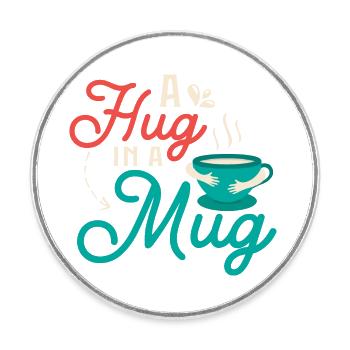 Un câlin dans une tasse Sachet de thé Buveur de thé - Magnet rond - blanc - Devant