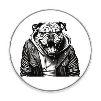 british Bulldog Bully - Round  fridge magnet - white - Front