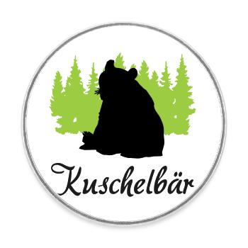 "Kuschelbär: Sanfte Stärke" - Runder Kühlschrankmagnet - Weiß - Vorne