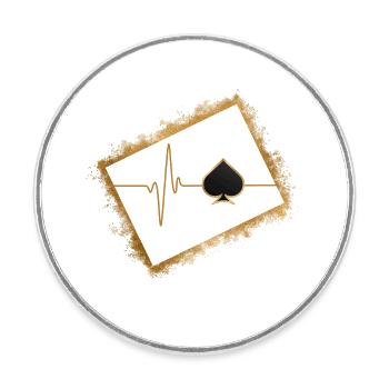 Playing cards, Poker Player - Round  fridge magnet - white - Front