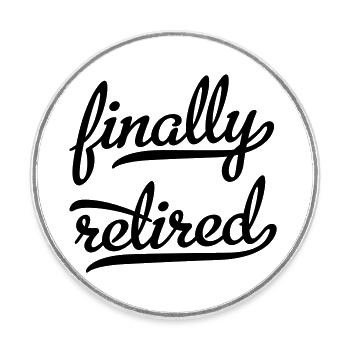Pension - Round  fridge magnet - white - Front
