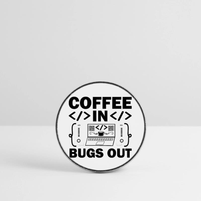 Café Codage Programmeur Codeur Développeur Nerd Coff Magnet rond