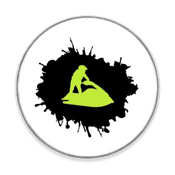 Jet Ski Blobs - Magnet rond - blanc - Devant