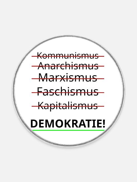 GEGEN ismus auch Anarchismus - Runder Kühlschrankmagnet - Weiß
