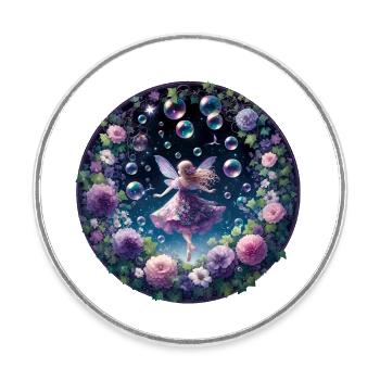 Fairy Spell - Round  fridge magnet - white - Front
