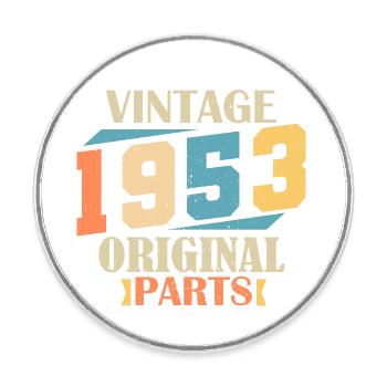 Monat 1953. 1953 Geburtstagsgeschenk. 71 Jahre alt Birt - Runder Kühlschrankmagnet - Weiß - Vorne