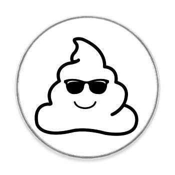 Cool poop - Round  fridge magnet - white - Front