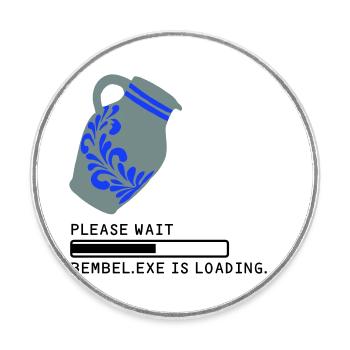 Bembel EXE Loading - Runder Kühlschrankmagnet - Weiß - Vorne