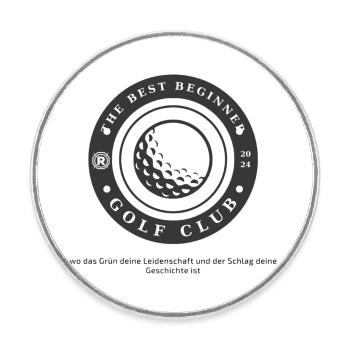 Beginner golf clup - Runder Kühlschrankmagnet - Weiß - Vorne