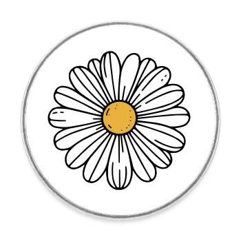 Gänseblümchen - Runder Kühlschrankmagnet - Weiß - Vorne