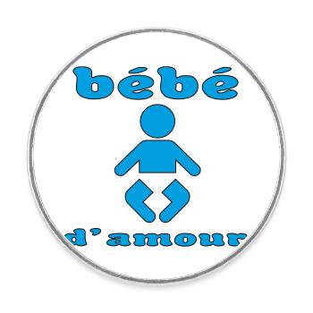 Bébé d'amour - Magnet rond - blanc - Devant