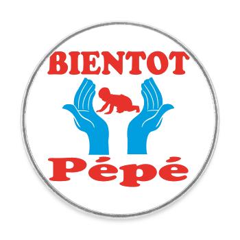 BALD Pépé - Runder Kühlschrankmagnet - Weiß - Vorne