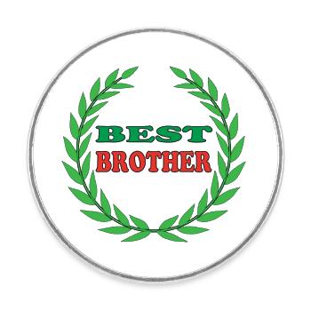 BESTER BRUDER - Runder Kühlschrankmagnet - Weiß - Vorne