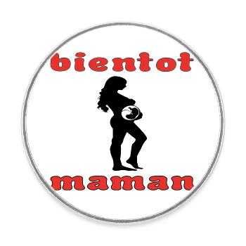 soon to be a mom 2 - Round  fridge magnet - white - Front