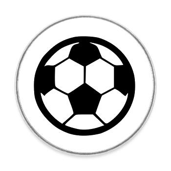 Soccer Symbol Minimal Icon Vector - Round  fridge magnet - white - Front