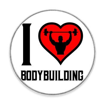 i love bodybuilding - Round  fridge magnet - white - Front