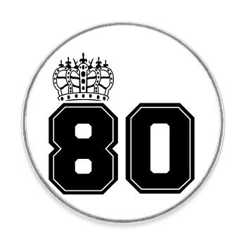 80 king - Runder Kühlschrankmagnet - Weiß - Vorne