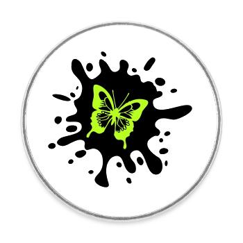 schmetterling farbklecks - Runder Kühlschrankmagnet - Weiß - Vorne