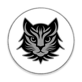 Cat Portrait Head - Round  fridge magnet - white - Front
