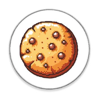 Icône du pixel des cookies - Magnet rond - blanc - Devant