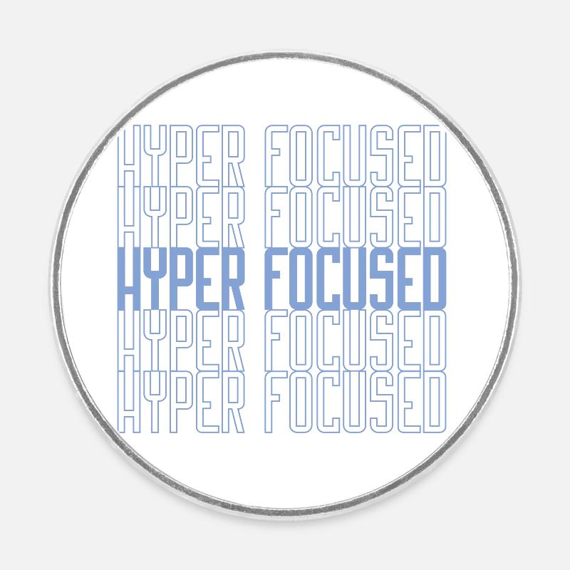 Hyperfocused in blau - Runder Kühlschrankmagnet - Weiß