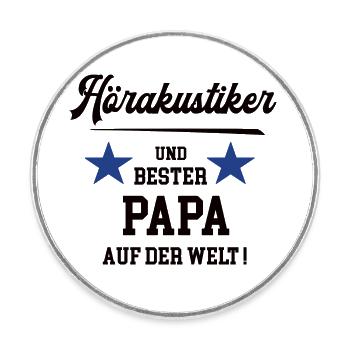 Bester Papa Hörakustiker Akustiker Hörgeräte - Runder Kühlschrankmagnet - Weiß - Vorne
