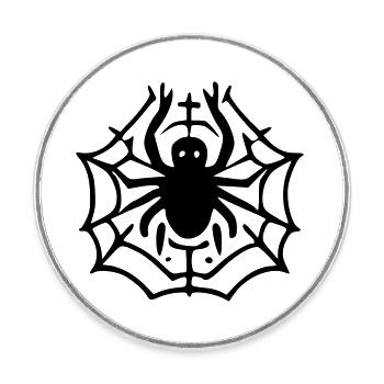 Cobweb - Round  fridge magnet - white - Front