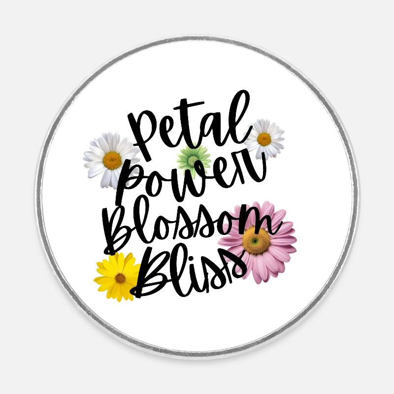 Petal Power Blossom Bliss - Magnet rond - blanc