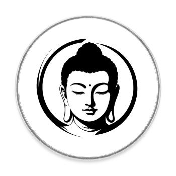 Buddha - Runder Kühlschrankmagnet - Weiß - Vorne