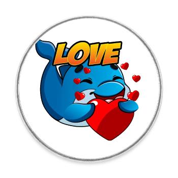 Love - Runder Kühlschrankmagnet - Weiß - Vorne
