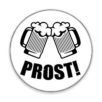 Santé de la bière - Magnet rond - blanc - Devant