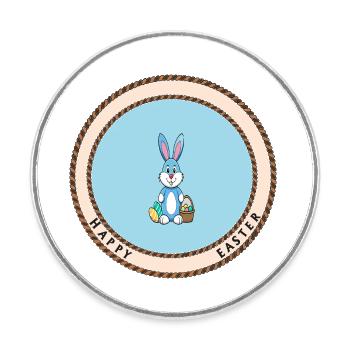 Frohe Ostern - Runder Kühlschrankmagnet - Weiß - Vorne