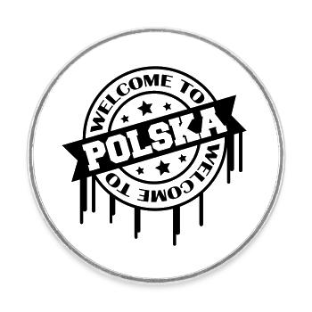 welcome to polska - Runder Kühlschrankmagnet - Weiß - Vorne