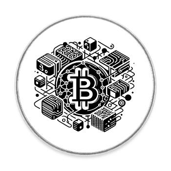 Bitcoin Blockchain Motive for Crypto Enthusiasts - Round  fridge magnet - white - Front